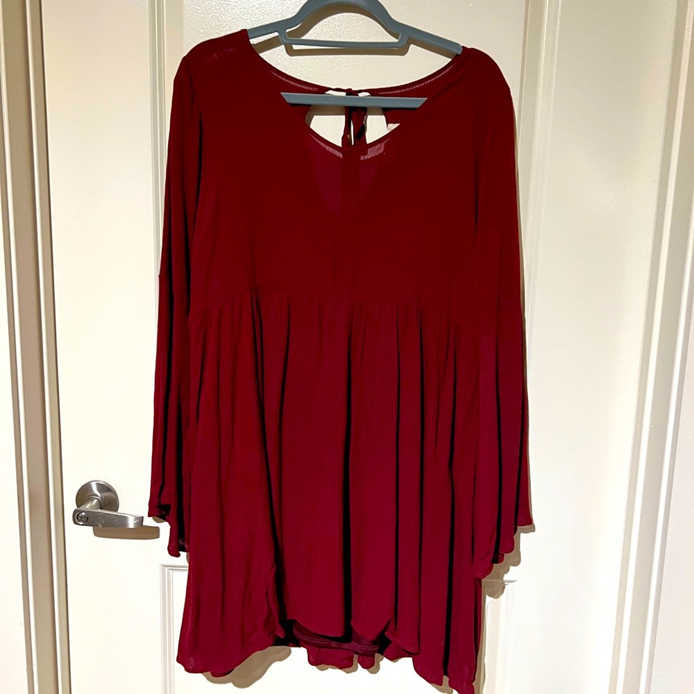 Altar’d State long sleeve wine dress